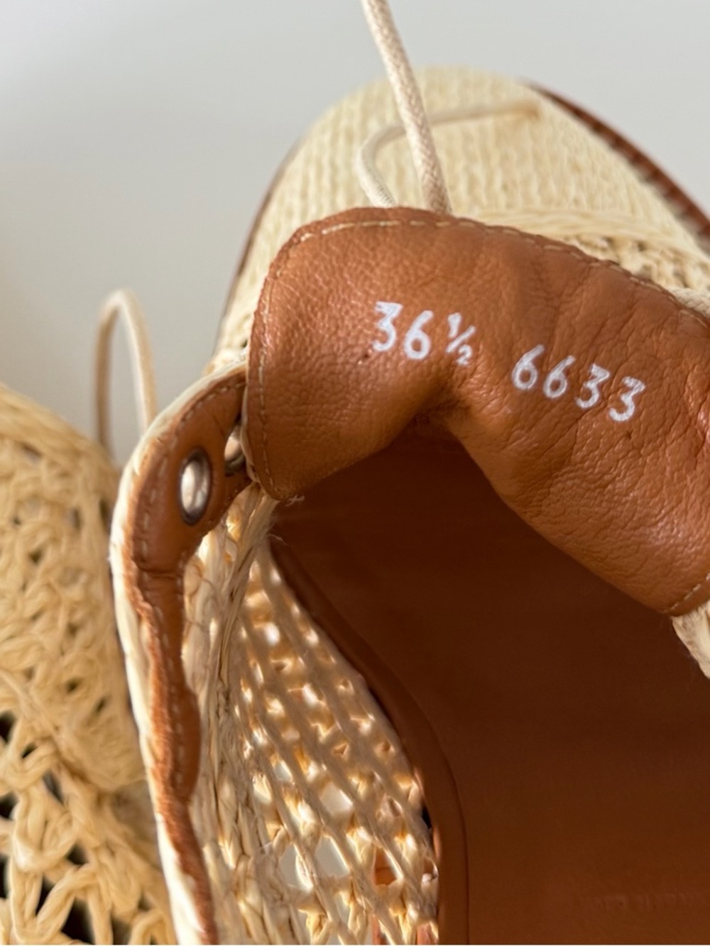 Clergerie Borril Raffia Platform Oxfords Cream Lace-Up EU 36.5 US 6 - 6.5 - Picture 4 of 14